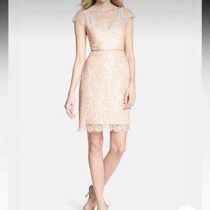 NWT Nordstrom Jenny Yoo Short Lace Dress in Blush size 2